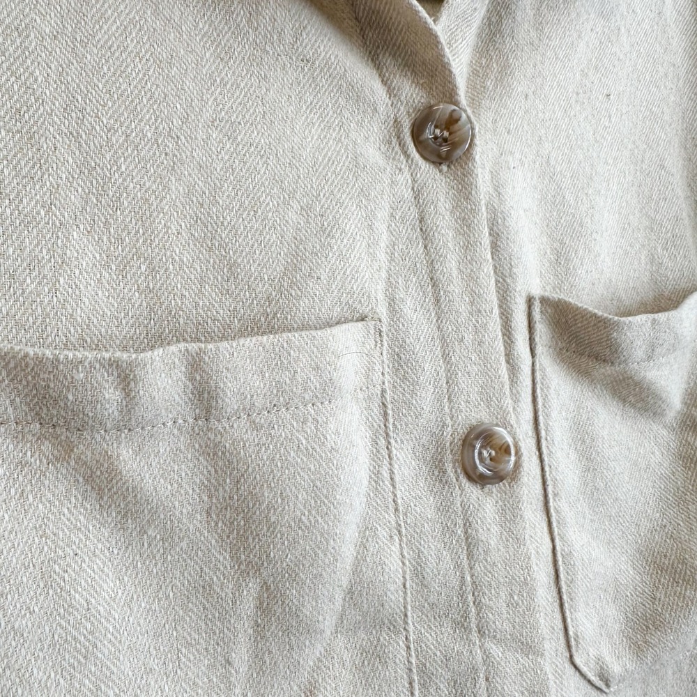 Rhythm | Oyster Knit Oversized Relaxed Fit Shacket Top in Cream Size Small - Picture 8 of 10